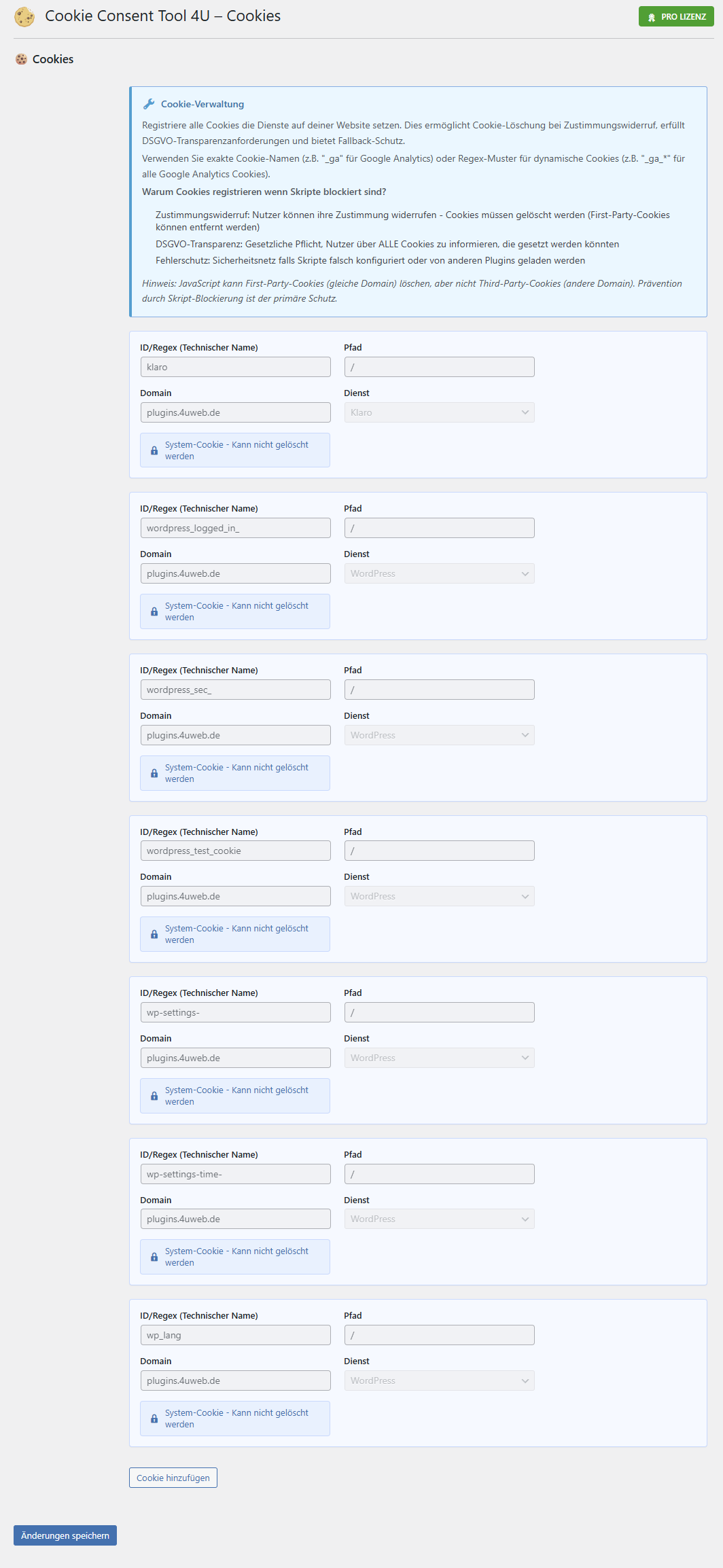 CCT4U Cookie-Verwaltung